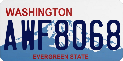 WA license plate AWF8068
