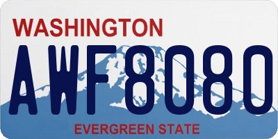 WA license plate AWF8080