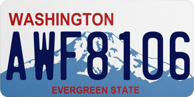 WA license plate AWF8106