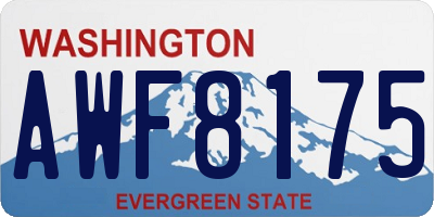 WA license plate AWF8175
