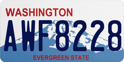 WA license plate AWF8228