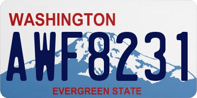 WA license plate AWF8231