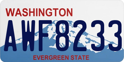 WA license plate AWF8233