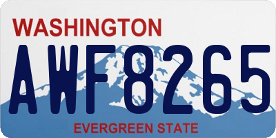 WA license plate AWF8265