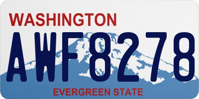 WA license plate AWF8278