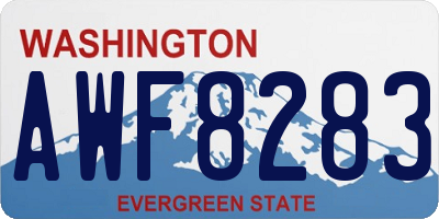 WA license plate AWF8283