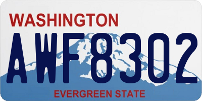 WA license plate AWF8302