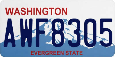 WA license plate AWF8305