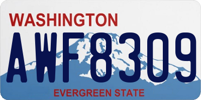 WA license plate AWF8309