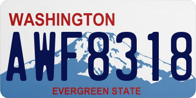WA license plate AWF8318