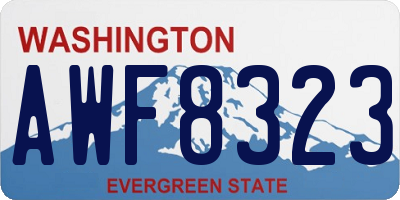 WA license plate AWF8323