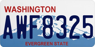 WA license plate AWF8325