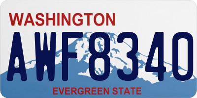 WA license plate AWF8340