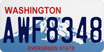 WA license plate AWF8348