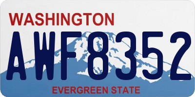 WA license plate AWF8352