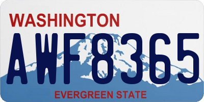 WA license plate AWF8365