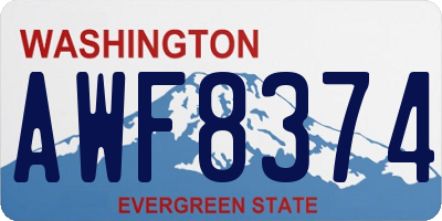 WA license plate AWF8374