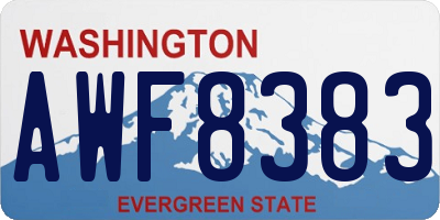 WA license plate AWF8383