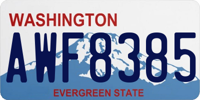 WA license plate AWF8385