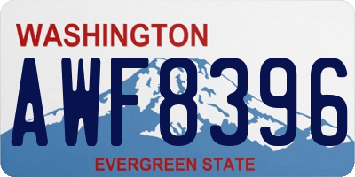 WA license plate AWF8396