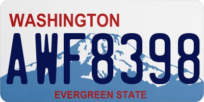 WA license plate AWF8398