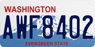 WA license plate AWF8402