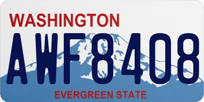 WA license plate AWF8408