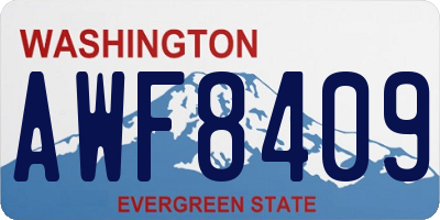 WA license plate AWF8409