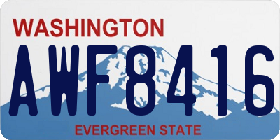 WA license plate AWF8416