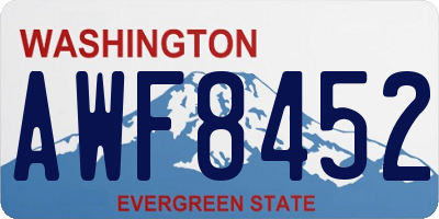 WA license plate AWF8452