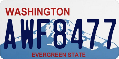 WA license plate AWF8477
