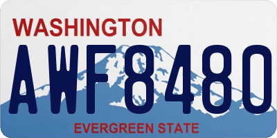 WA license plate AWF8480