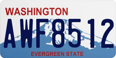 WA license plate AWF8512