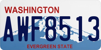 WA license plate AWF8513
