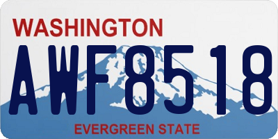 WA license plate AWF8518