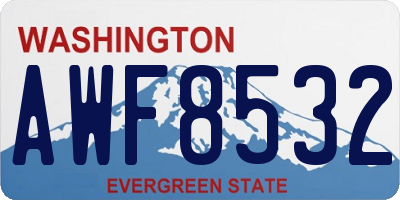 WA license plate AWF8532