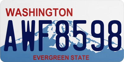 WA license plate AWF8598