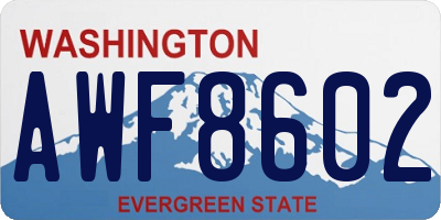 WA license plate AWF8602