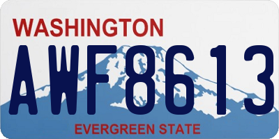 WA license plate AWF8613