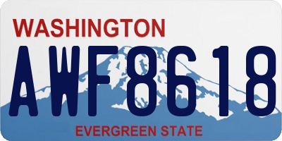 WA license plate AWF8618