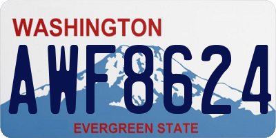 WA license plate AWF8624