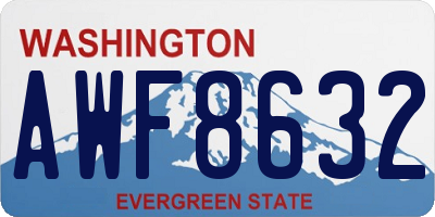 WA license plate AWF8632