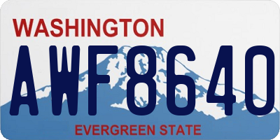 WA license plate AWF8640