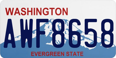 WA license plate AWF8658