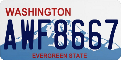 WA license plate AWF8667