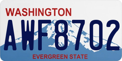WA license plate AWF8702