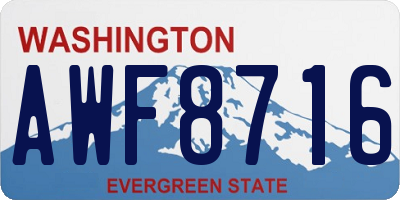 WA license plate AWF8716