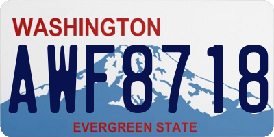 WA license plate AWF8718