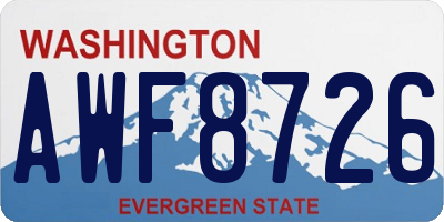 WA license plate AWF8726