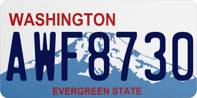 WA license plate AWF8730